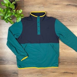 The North Face Sweater Men’s Large Green Blue 1/4 Snap Sweatshirt Pullover